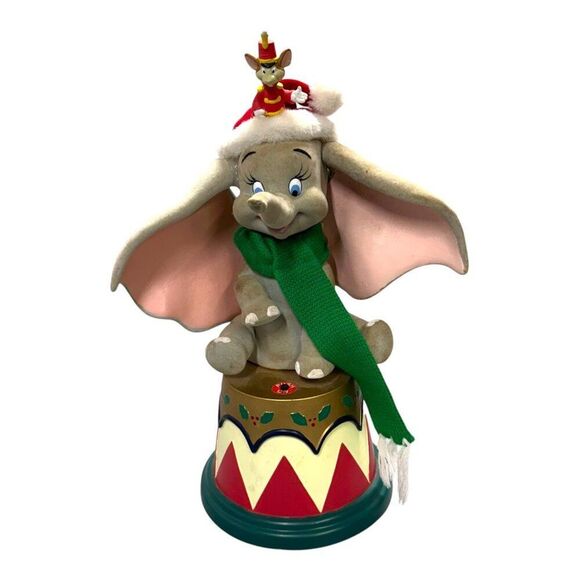 Vtg Telco Motion-Ettes Dumbo Animated Christmas Figurine Scarf & Santa Hat READ - Picture 2 of 12